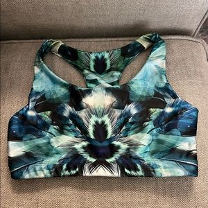 Pineapple Abstract Print Sports Bra